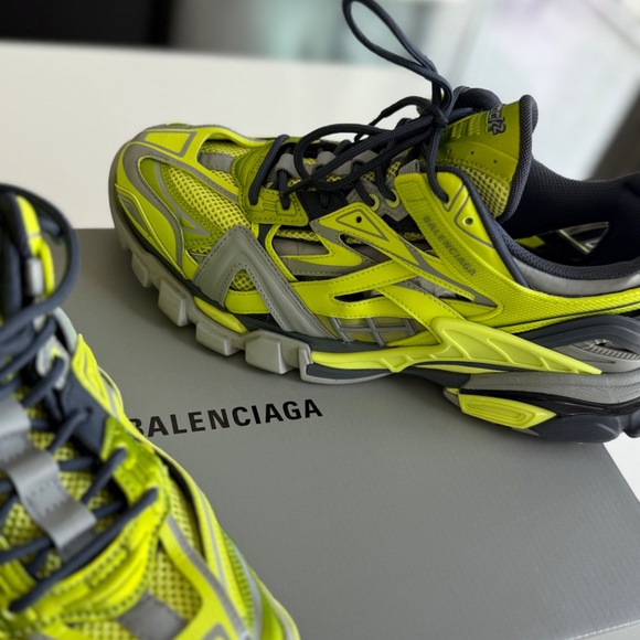 BALENCIAGA Track 2 Acid Neon Athletic Trainer Sneakers - slightly worn - Picture 3 of 10